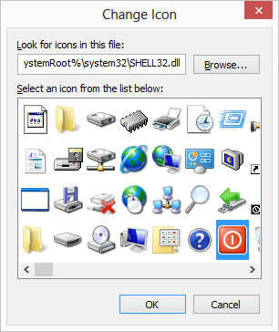 Shortcut, Choose Icon